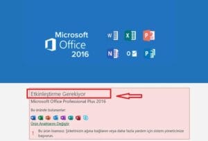 Microsoft Office 2016 Programsız Etkinleştirme