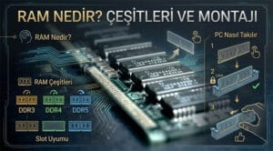 RAM Nedir? RAM Çeşitleri, Slot Uyumu ve PC nasıl takılır