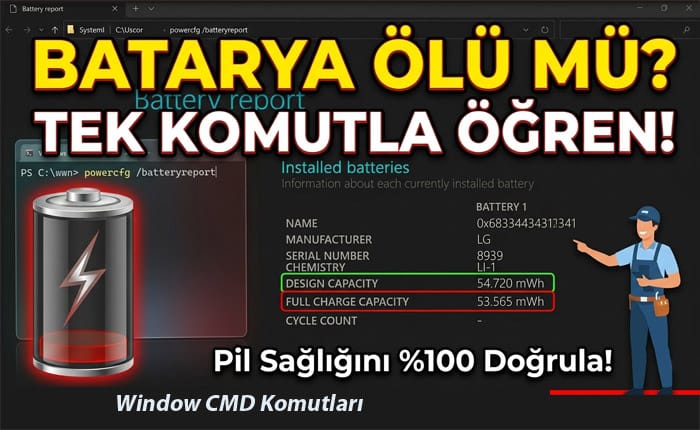 Laptop Pil Sağlığı Nasıl Sorgulanır? (Program Kullanmadan 1 Dakikada)